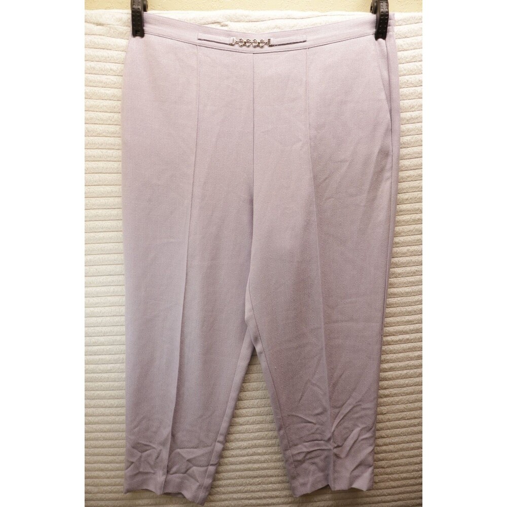 Alfred Dunner  Womens 14 Lavender Corduroy Pants Elastic Waist High Rise Pockets